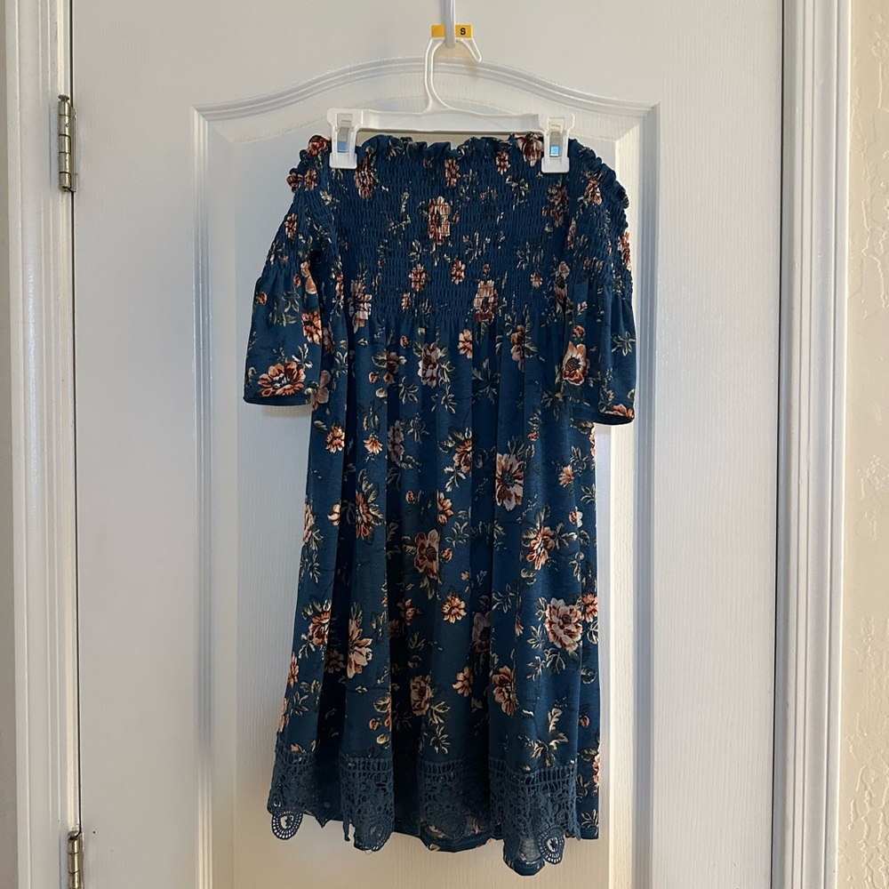 Xhilaration Blue Floral Mini Dress